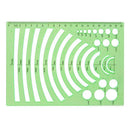 6* Plastic Students Rectangle Shape Drawing Circle Template Ruler Durable