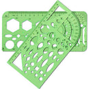 6* Plastic Students Rectangle Shape Drawing Circle Template Ruler Durable
