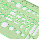 6* Plastic Students Rectangle Shape Drawing Circle Template Ruler Durable
