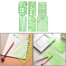 6* Plastic Students Rectangle Shape Drawing Circle Template Ruler Durable
