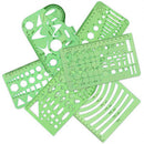 6* Plastic Students Rectangle Shape Drawing Circle Template Ruler Durable