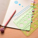 6* Plastic Students Rectangle Shape Drawing Circle Template Ruler Durable