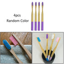 4pcs Natural Bamboo Toothbrush Family Pack For Travel Trendy New Hot vvsa