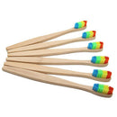 10 Pcs Medium-Bristle Bamboo Toothbrush Wood Teeth Brush Fibre Wooden Hand