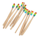 10* Medium-Bristle Bamboo Toothbrush Rainbow Wood Teeth Brush Fibre Wooden New
