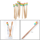 10* Medium-Bristle Bamboo Toothbrush Rainbow Wood Teeth Brush Fibre Wooden New