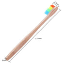 10* Medium-Bristle Bamboo Toothbrush Rainbow Wood Teeth Brush Fibre Wooden New