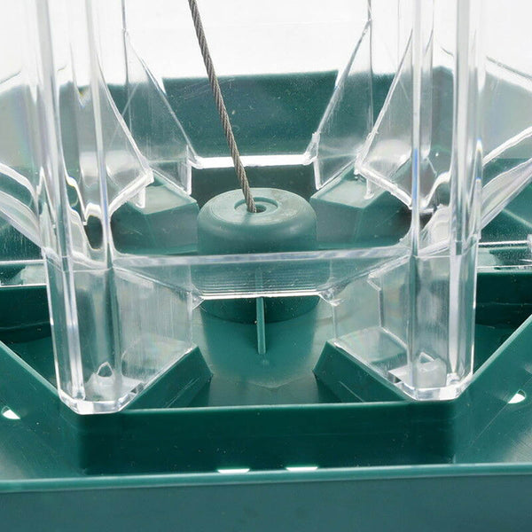 Green Pavilion Bird Feeder Plastic Hanging Wild Bird Food Container Garden Decor