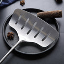 Stainless Steel Fried Fish Shovel with Long Wood Handle Kitchenware Cooking Tool