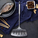 Stainless Steel Fried Fish Shovel with Long Wood Handle Kitchenware Cooking Tool