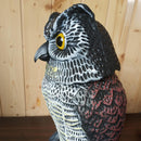 Realistic Owl Decoy With Rotating Pigeon Crow Scarer Scarecrow new hpt asd