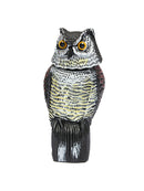 Realistic Owl Decoy With Rotating Pigeon Crow Scarer Scarecrow new hpt asd