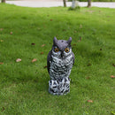 Realistic Owl Decoy With Rotating Pigeon Crow Scarer Scarecrow new hpt asd