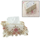 Hand Crochet Lace Ribbon Embroidered Tissue Box Cover Cottage Chic New Hot