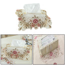 Hand Crochet Lace Ribbon Embroidered Tissue Box Cover Cottage Chic New Hot