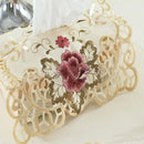 Elegant design white lace embroidered fabric handmade tissue box cover