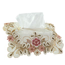 Elegant design white lace embroidered fabric handmade tissue box cover