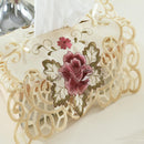 Embroidered Handmade Rose Bud Cutwork Polyester Tissue Box Cover