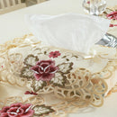 Embroidered Handmade Rose Bud Cutwork Polyester Tissue Box Cover