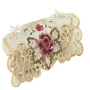 Embroidered Handmade Rose Bud Cutwork Polyester Tissue Box Cover