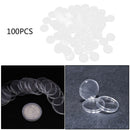 100Pcs 27mm Clear Round Plastic Coin Capsule Container Box Holder Case Port able