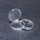 100Pcs 27mm Clear Round Plastic Coin Capsule Container Box Nice New