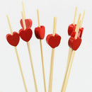 100Pcs heart-shaped Drink Stirring Sticks Food Dessert Picks Fruit New G o o d