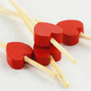 100Pcs heart-shaped Drink Stirring Sticks Food Dessert Picks Fruit New G o o d