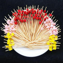 100 pcs Heart Shaped Bamboo Fruit Fork Toothpick Dessert Food Picks Stick Best