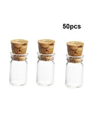 50*Mini Small Glass Bottles with Cork Stopper Tiny Vials Wish Jars New Hot