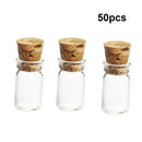50x Clear Mini Small Shell Stopper Glass Vial Wishing Drift Bottle Container Bot