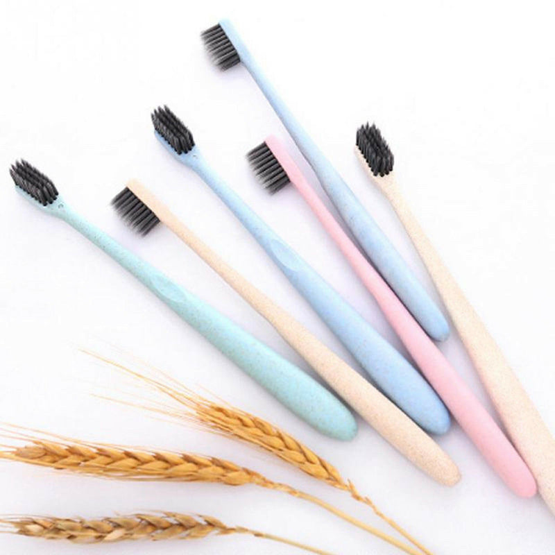 Toothbrushes Wheat Straw Health Deep Clean Soft Bamboo Charcoal Toothbrush