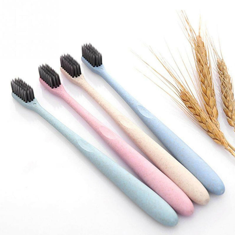 20xAdult Wheat Straw Toothbrush Eco-Friendly Oral Clean Soft Small Bristle Brush