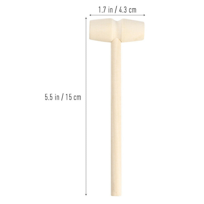 10pcs Mini Diy Solid Wood Decorative Hammer Easy To Use Kid's Toys