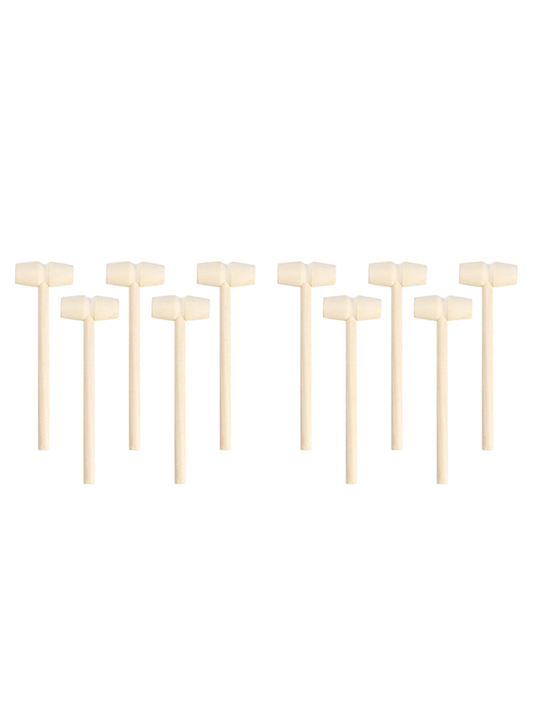 10pcs Mini Diy Solid Wood Decorative Hammer Easy To Use Kid's Toys