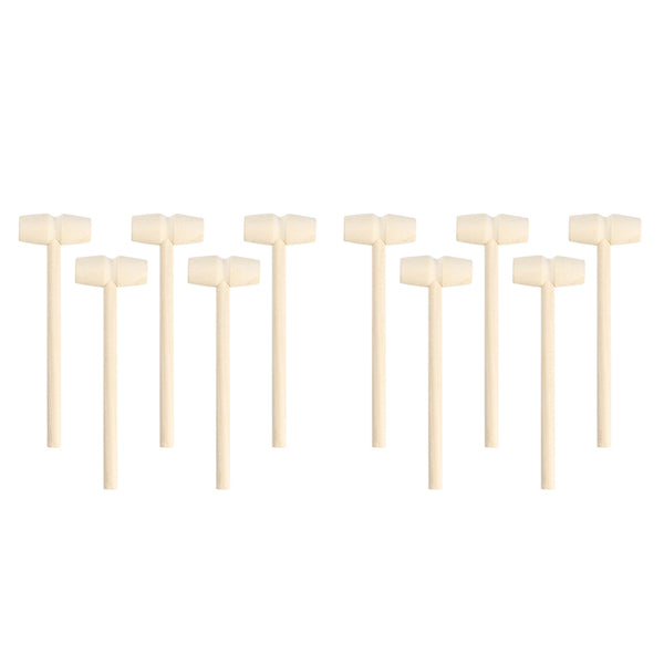 10pcs Mini Diy Solid Wood Decorative Hammer Easy To Use Kid's Toys