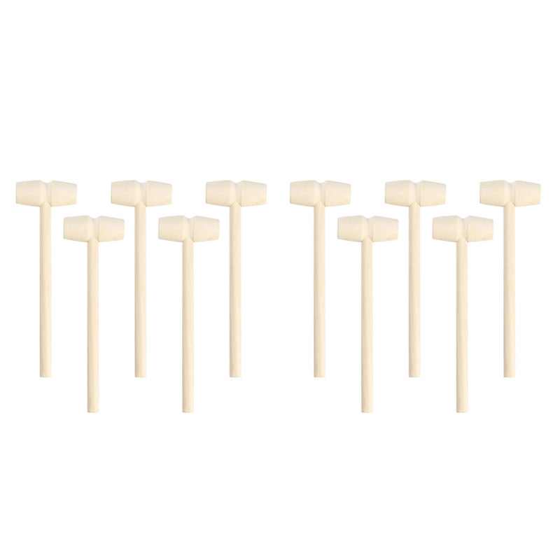 10pcs Mini Diy Solid Wood Decorative Hammer Easy To Use Kid's Toys