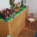 Tropical Hawaiian Luau Table Grass Skirt + Flowers BBQ Party Festival DIY * 1 pc