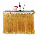 Tropical Hawaiian Luau Table Grass Skirt + Flowers BBQ Party Festival DIY * 1 pc
