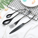 4 Pieces Black Cutlery Set for Modern Forks Spoons Knives Portable Use