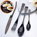 4 x Black Cutlery Set for Modern Forks Spoons Knives Portable Use Best