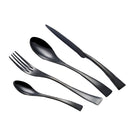 4 x Black Cutlery Set for Modern Forks Spoons Knives Portable Use Best