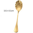 Stainless Steel Flower Shape Coffee Sugar Spoon Dessert Rainbow Teaspoons * 7
