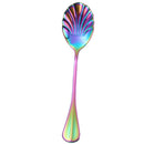 Stainless Steel Flower Shape Coffee Sugar Spoon Dessert Rainbow Teaspoons * 7