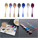 7pcs Shell Spoon Sugar Dessert Coffee Tea Drink Stirrer Teaspoon Stainless Steel