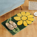 Kitchen Bathroom Sunflowers Retro Board 40*60cm Floor Non-Slip Bath Door Mat Rug