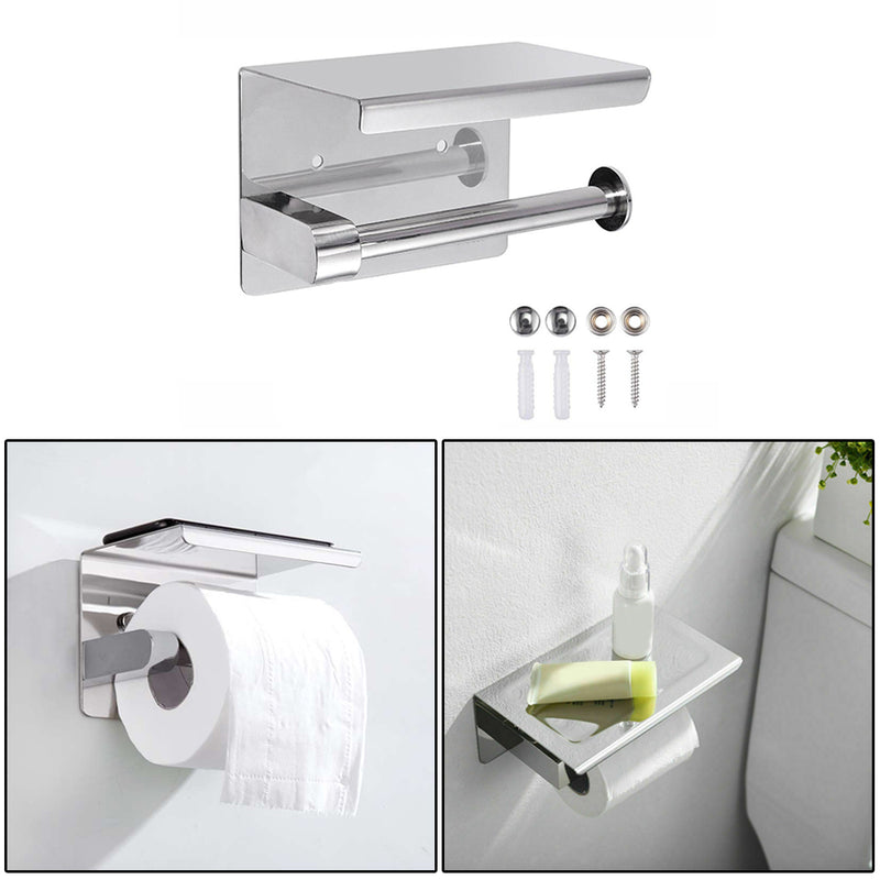 Stainless Steel Toilet Paper Holder Bathroom Roll Tissue Rack Storage Shelf New