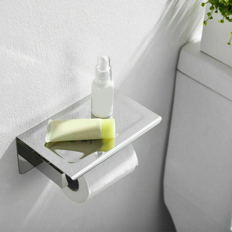 Stainless Steel Toilet Paper Holder Bathroom Roll Tissue Rack Storage Shelf New