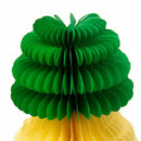 6 x Paper Honeycomb Pineapple (Hanging) Party Table Decorations Tropical Yellow