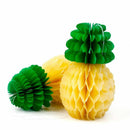 6 x Paper Honeycomb Pineapple (Hanging) Party Table Decorations Tropical Yellow
